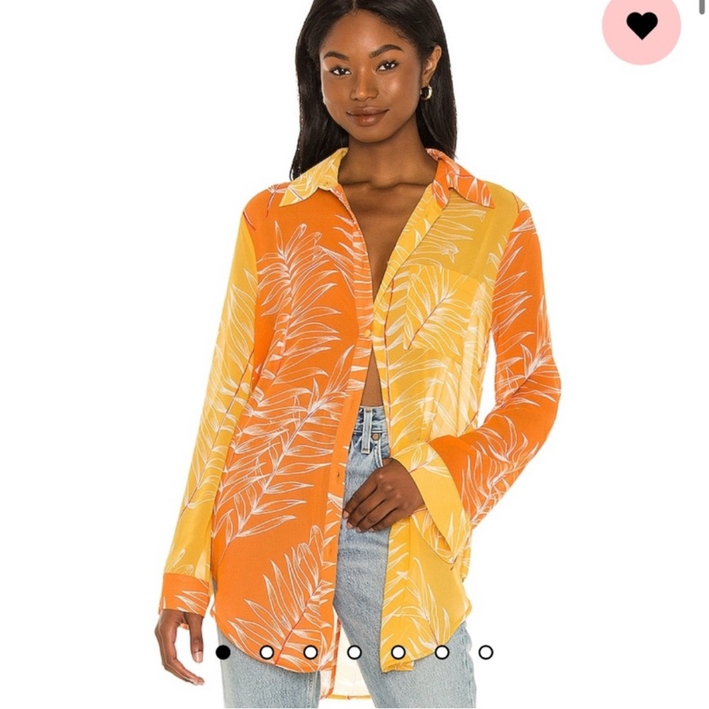 Brynn Shirt Dress in Yellow & Orange